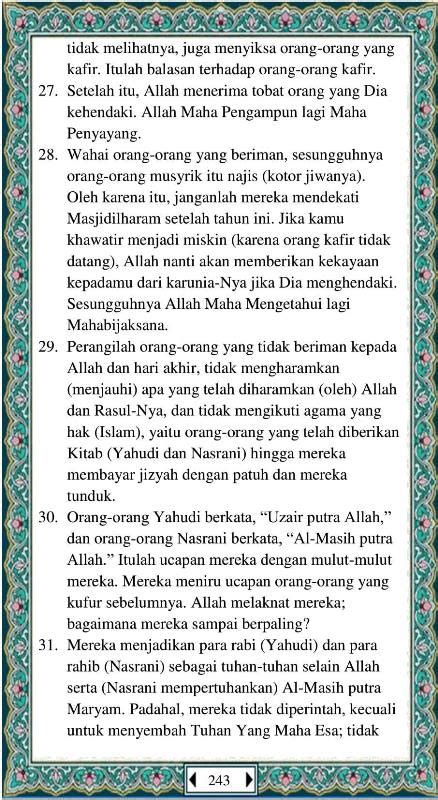 Bacaan Juz 10 Al Quran Full Lengkap .